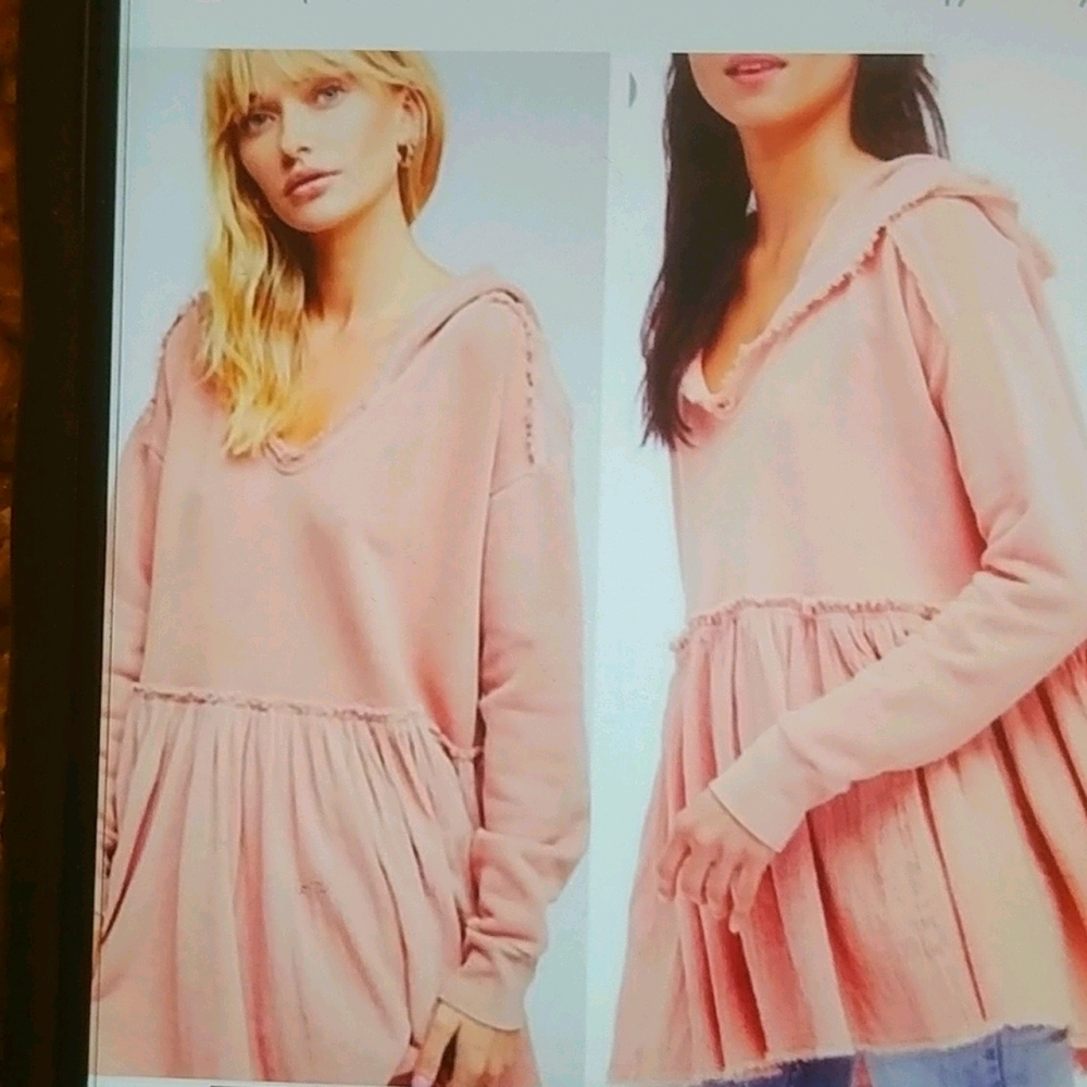 FREE PEOPLE Summer Dreams Rose Pullover Hoodie